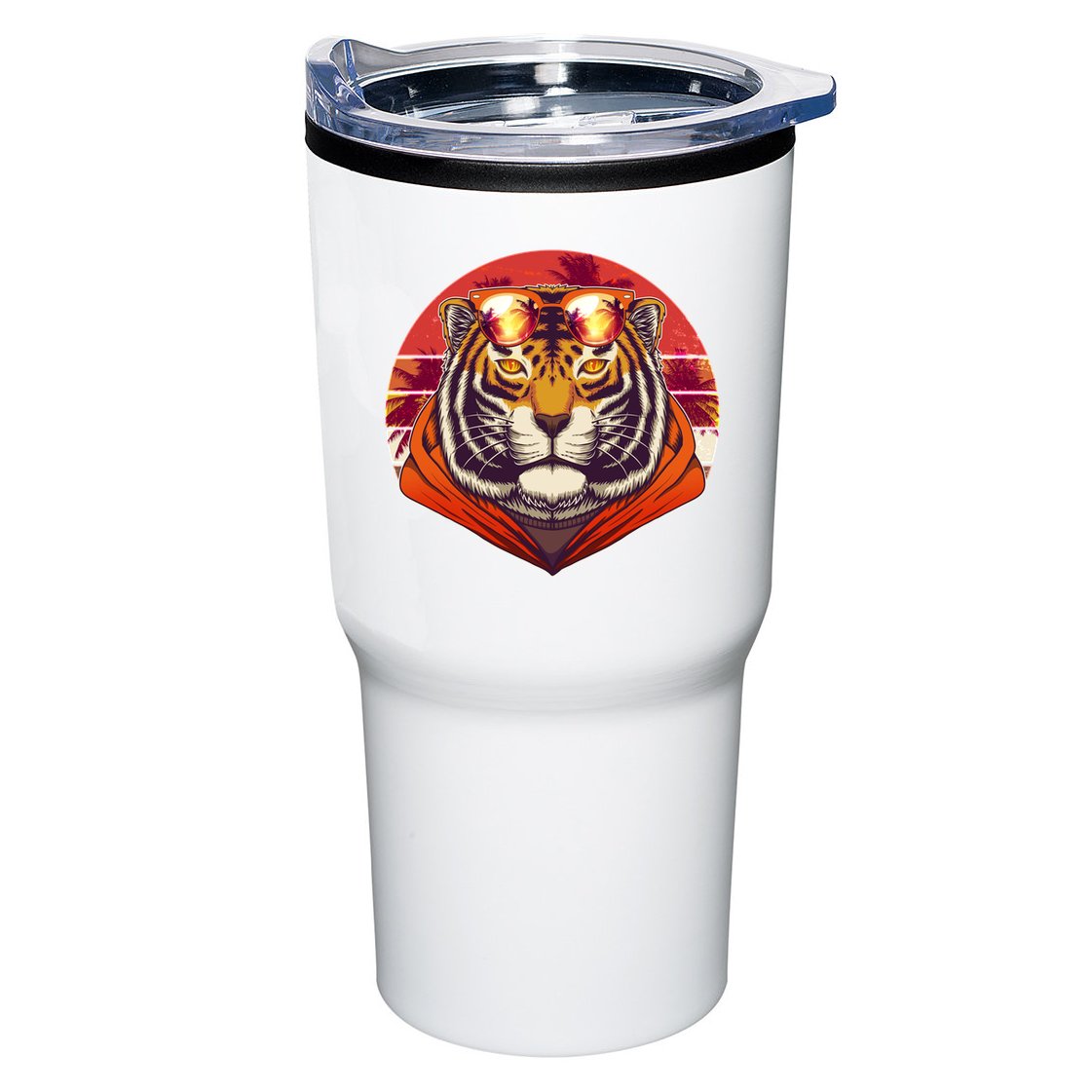 Retro Tropical Palm Tree Hipster Tiger Tumbler
