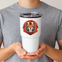 Retro Tropical Palm Tree Hipster Tiger Tumbler