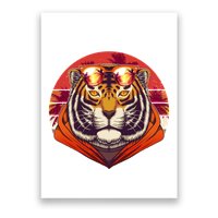 Retro Tropical Palm Tree Hipster Tiger Poster