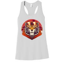 Retro Tropical Palm Tree Hipster Tiger Women's Racerback Tank