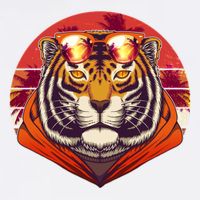 Retro Tropical Palm Tree Hipster Tiger Baby Bodysuit