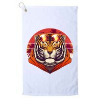 Retro Tropical Palm Tree Hipster Tiger Golf Towel
