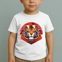 Retro Tropical Palm Tree Hipster Tiger Toddler T-Shirt
