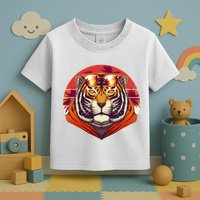 Retro Tropical Palm Tree Hipster Tiger Toddler T-Shirt