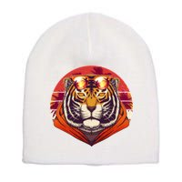 Retro Tropical Palm Tree Hipster Tiger Short Acrylic Beanie