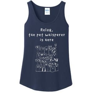 Relax The Pet Whisperer Is Here Funny Dog Cat Pet Sitter Ladies Essential Tank