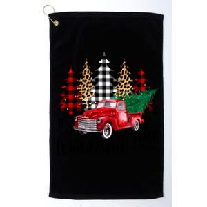 Red Truck Pick Up Christmas Tree Most Wonderful Time Of Year Great Gift Platinum Collection Golf Towel