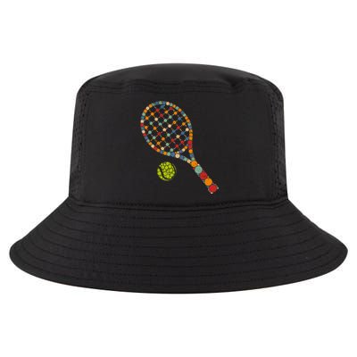 Retro Tennis Player & Ball With Polka Dots Happy Dot Day Cool Comfort Performance Bucket Hat