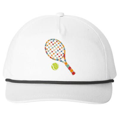 Retro Tennis Player & Ball With Polka Dots Happy Dot Day Snapback Five-Panel Rope Hat