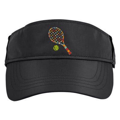 Retro Tennis Player & Ball With Polka Dots Happy Dot Day Adult Drive Performance Visor