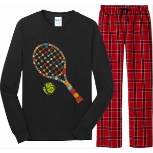 Retro Tennis Player & Ball With Polka Dots Happy Dot Day Long Sleeve Pajama Set