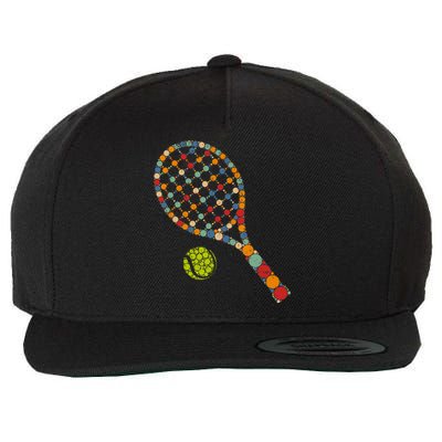 Retro Tennis Player & Ball With Polka Dots Happy Dot Day Wool Snapback Cap