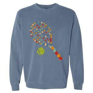 Retro Tennis Player & Ball With Polka Dots Happy Dot Day Garment-Dyed Sweatshirt