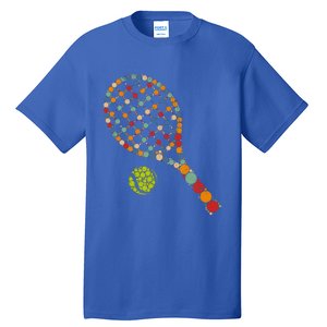 Retro Tennis Player & Ball With Polka Dots Happy Dot Day Tall T-Shirt