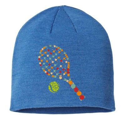 Retro Tennis Player & Ball With Polka Dots Happy Dot Day Sustainable Beanie