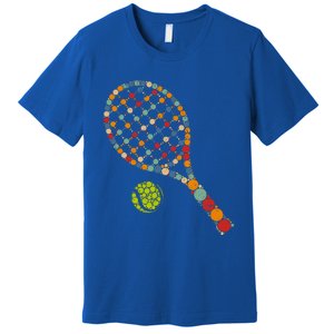 Retro Tennis Player & Ball With Polka Dots Happy Dot Day Premium T-Shirt