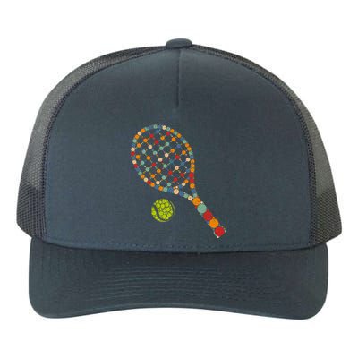 Retro Tennis Player & Ball With Polka Dots Happy Dot Day Yupoong Adult 5-Panel Trucker Hat