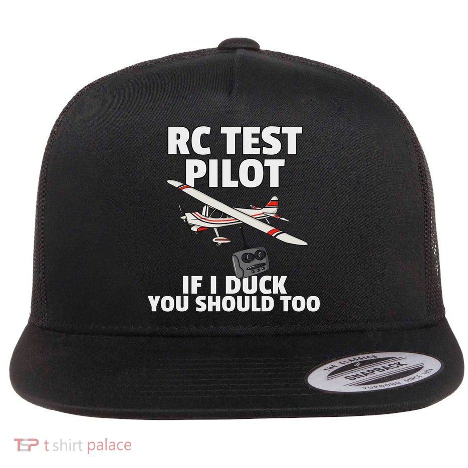 Rc Test Pilot Gift For Rc Plane Model Airplane Lover Flat Bill Trucker Hat