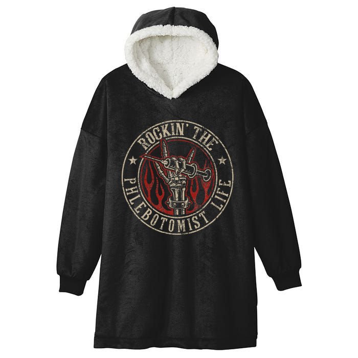 Rockin The Phlebotomist Life Phlebotomy Technician Hooded Wearable Blanket