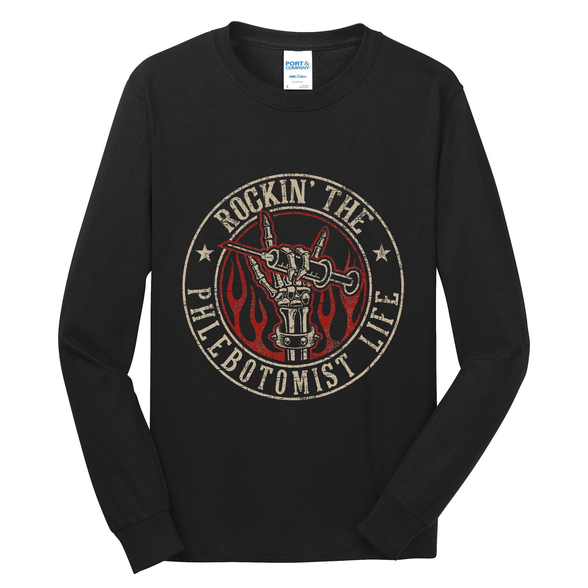 Rockin The Phlebotomist Life Phlebotomy Technician Tall Long Sleeve T-Shirt