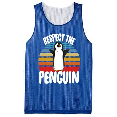 Respect The Penguin Funny Penguin Birds Love Funny Gift Mesh Reversible Basketball Jersey Tank