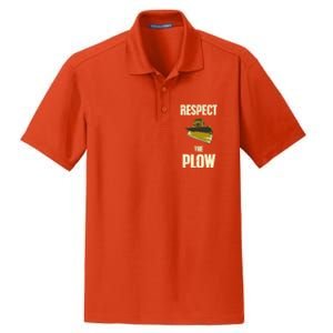 Respect The Plow Funny Snowplow Driver Cool Gift Dry Zone Grid Polo