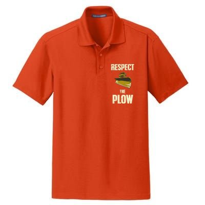 Respect The Plow Funny Snowplow Driver Cool Gift Dry Zone Grid Polo