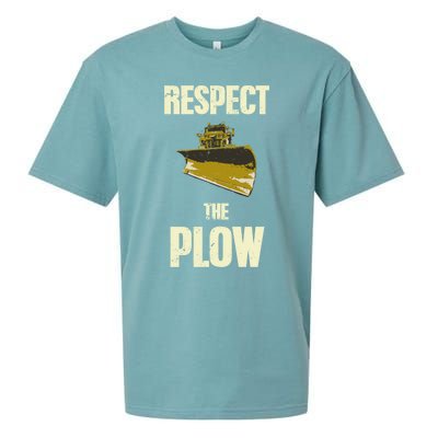 Respect The Plow Funny Snowplow Driver Cool Gift Sueded Cloud Jersey T-Shirt