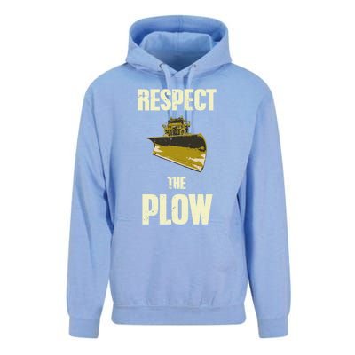 Respect The Plow Funny Snowplow Driver Cool Gift Unisex Surf Hoodie