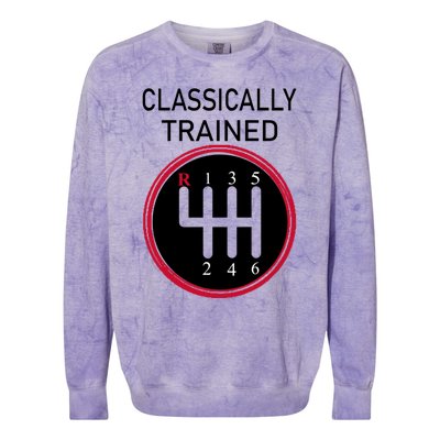 Racing Three Pedals Classically Trained Ual Transmission Gift Colorblast Crewneck Sweatshirt