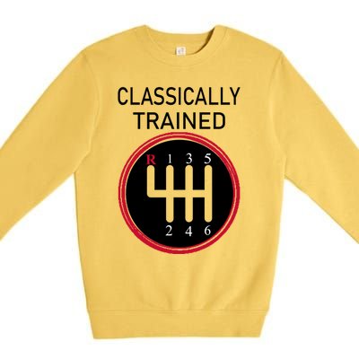 Racing Three Pedals Classically Trained Ual Transmission Gift Premium Crewneck Sweatshirt