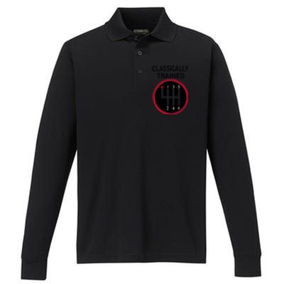 Racing Three Pedals Classically Trained Ual Transmission Gift Performance Long Sleeve Polo