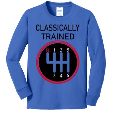Racing Three Pedals Classically Trained Ual Transmission Gift Kids Long Sleeve Shirt