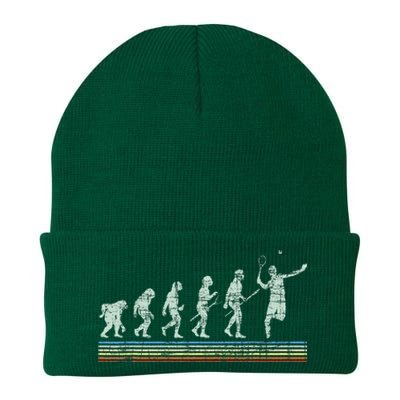 Retro Tennis Player Evolution Racket Game Sports Lover Knit Cap Winter Beanie