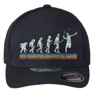 Retro Tennis Player Evolution Racket Game Sports Lover Flexfit Unipanel Trucker Cap