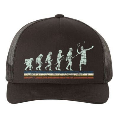 Retro Tennis Player Evolution Racket Game Sports Lover Yupoong Adult 5-Panel Trucker Hat