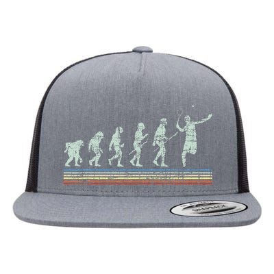 Retro Tennis Player Evolution Racket Game Sports Lover Flat Bill Trucker Hat