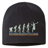 Retro Tennis Player Evolution Racket Game Sports Lover Sustainable Beanie