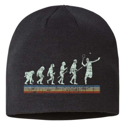 Retro Tennis Player Evolution Racket Game Sports Lover Sustainable Beanie