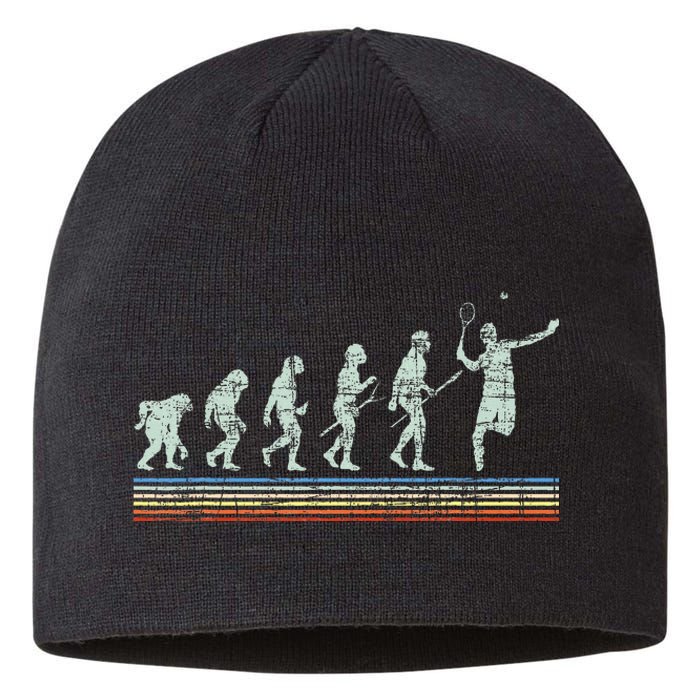 Retro Tennis Player Evolution Racket Game Sports Lover Sustainable Beanie