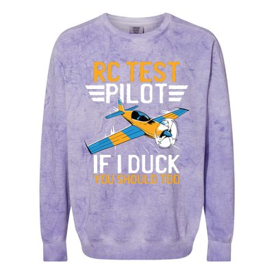 Rc Test Pilot If I Duck You Should Too Model Aircraft Pilot Colorblast Crewneck Sweatshirt