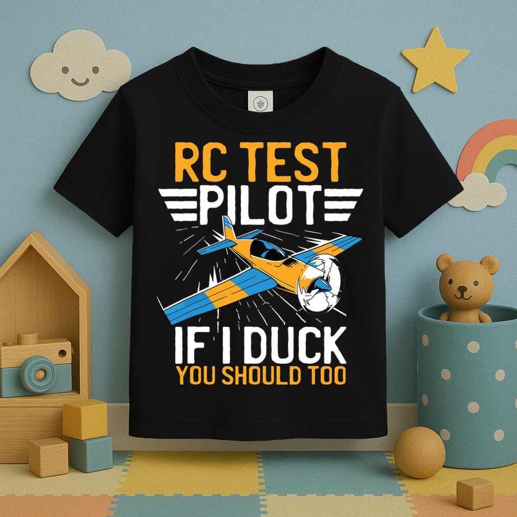 Rc Test Pilot If I Duck You Should Too Model Aircraft Pilot Toddler T-Shirt
