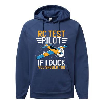 Rc Test Pilot If I Duck You Should Too Model Aircraft Pilot Performance Fleece Hoodie