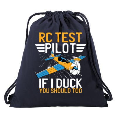 Rc Test Pilot If I Duck You Should Too Model Aircraft Pilot Drawstring Bag