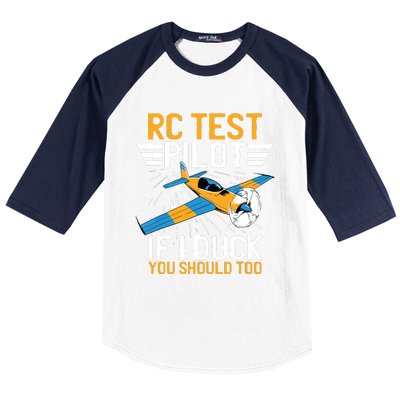 Rc Test Pilot If I Duck You Should Too Model Aircraft Pilot Baseball Sleeve Shirt