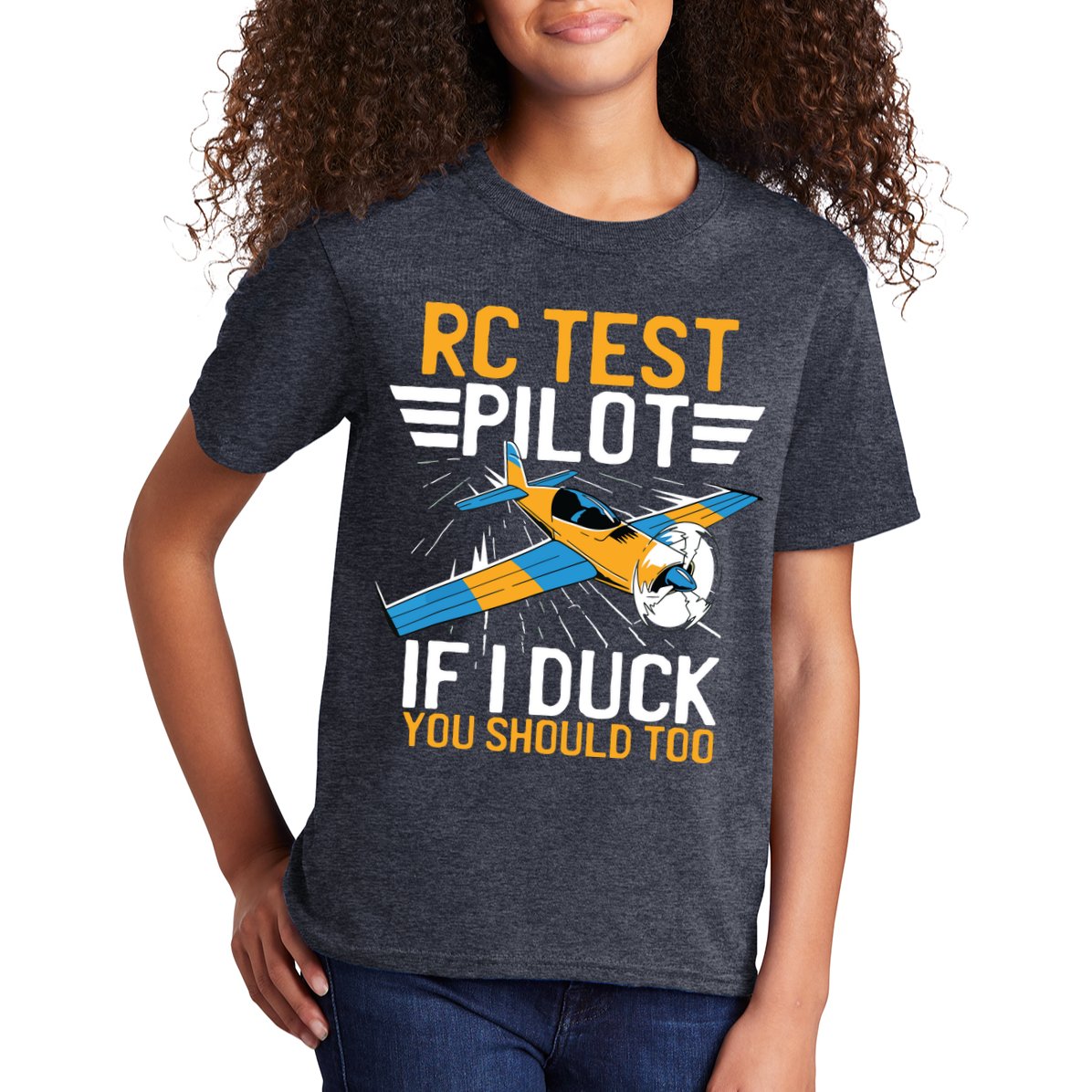 Rc Test Pilot If I Duck You Should Too Model Aircraft Pilot Kids T-Shirt