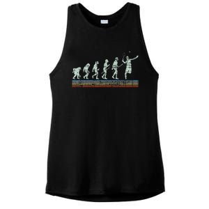 Retro Tennis Player Evolution Racket Game Sports Lover Ladies PosiCharge Tri-Blend Wicking Tank