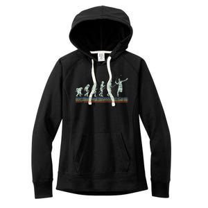 Retro Tennis Player Evolution Racket Game Sports Lover Women's Fleece Hoodie