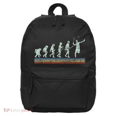 Retro Tennis Player Evolution Racket Game Sports Lover 16 in Basic Backpack