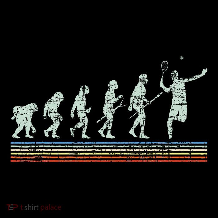 Retro Tennis Player Evolution Racket Game Sports Lover 16 in Basic Backpack